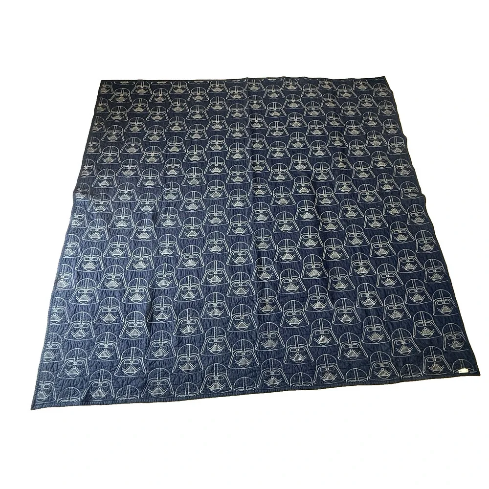 Pottery Barn Kids Star Wars Darth Vader Quilt Navy Blue Full 82x87 PBK
